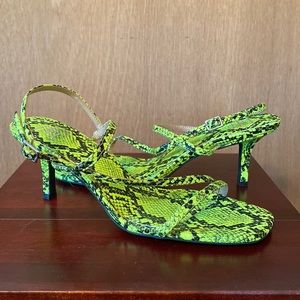 INC Yellow/Green Snakeskin Heels, NWOT, Size 9
